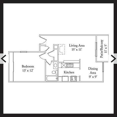 1 Bedroom 1 Bath 700 SF